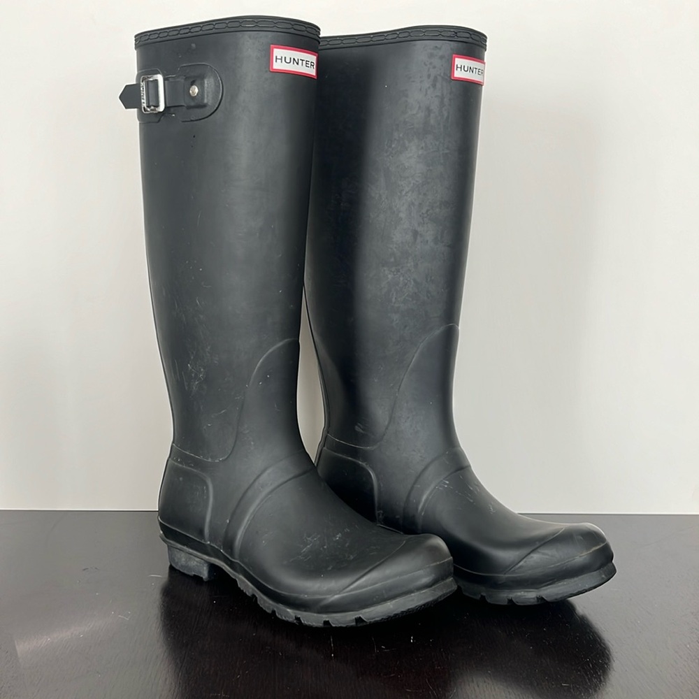Hunter Tall Rainboots Black Rubber